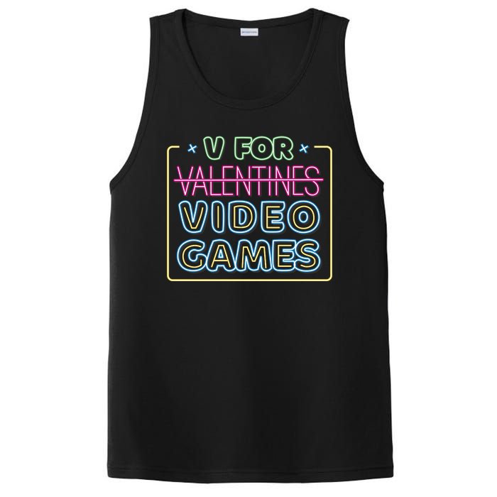 V For Video Games Valentines Day PosiCharge Competitor Tank