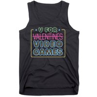 V For Video Games Valentines Day Tank Top