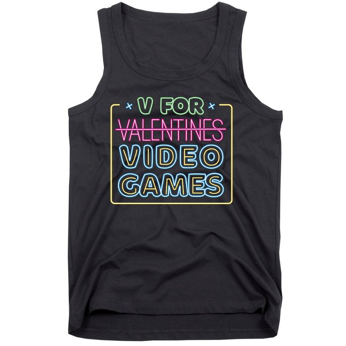 V For Video Games Valentines Day Tank Top