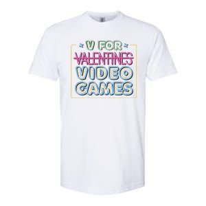 V For Video Games Valentines Day Softstyle CVC T-Shirt