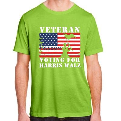 Veteran Freedom Voting For Harris Walz Waltz Usa Flag Adult ChromaSoft Performance T-Shirt