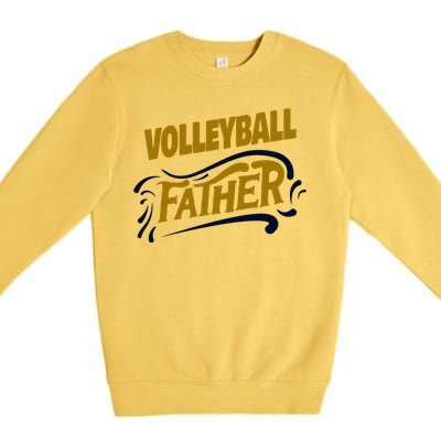 Volleyball Father Volleyball Player Gift Premium Crewneck Sweatshirt