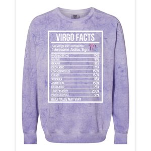 Virgo Facts Virgo Zodiac Sign Virgo Horoscope Cool Gift Colorblast Crewneck Sweatshirt