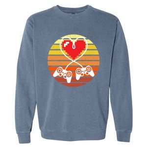 Valentines Funny Video Gamer Gaming Controller Video Games Funny Gift Garment-Dyed Sweatshirt