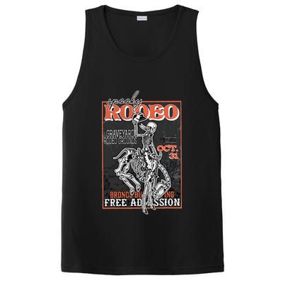 Vintage Funny Western Skeleton Halloween Cowboy Spooky Rodeo PosiCharge Competitor Tank