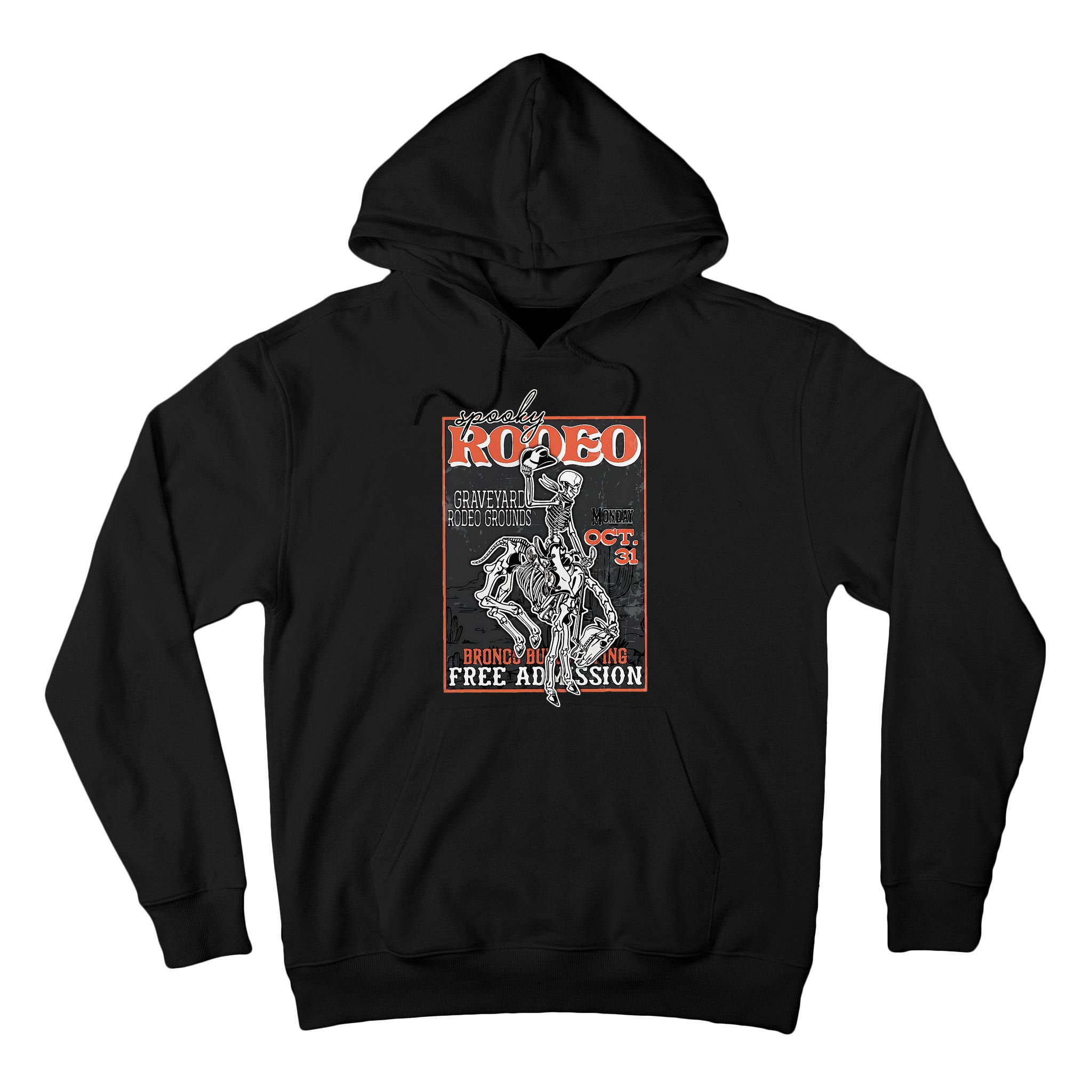 Vintage Funny Western Skeleton Halloween Cowboy Spooky Rodeo Tall Hoodie