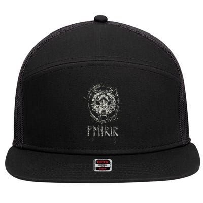 Viking Fenrir Wolf Chains Fights Odin In Ragnarok 7 Panel Mesh Trucker Snapback Hat