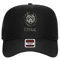 Viking Fenrir Wolf Chains Fights Odin In Ragnarok High Crown Mesh Back Trucker Hat