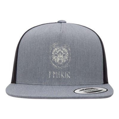 Viking Fenrir Wolf Chains Fights Odin In Ragnarok Flat Bill Trucker Hat