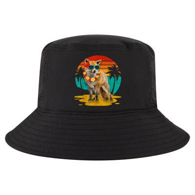 Vintage Fox Wearing Sunglasses Hawaii Summer Cute Animal Lover Christmas In July Cool Comfort Performance Bucket Hat