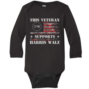 Veterans For Walz 2024 Election Baby Long Sleeve Bodysuit