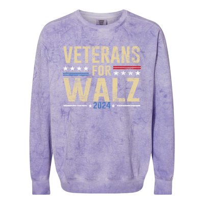 Veterans For Walz 2024 Election Colorblast Crewneck Sweatshirt