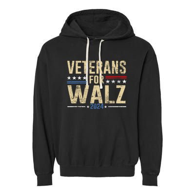 Veterans For Walz 2024 Election Garment-Dyed Fleece Hoodie