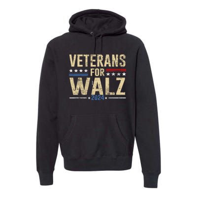 Veterans For Walz 2024 Election Premium Hoodie