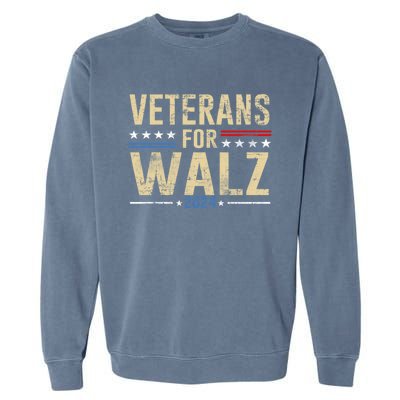 Veterans For Walz 2024 Election Garment-Dyed Sweatshirt