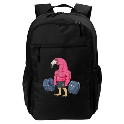 Vintage Flamingo Weightlifting Bodybuilder Muscle Fitness Backpack