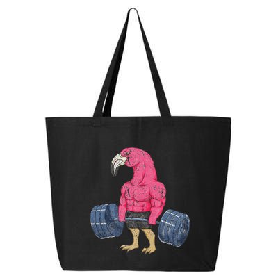 Vintage Flamingo Weightlifting Bodybuilder Muscle Fitness 25L Jumbo Tote