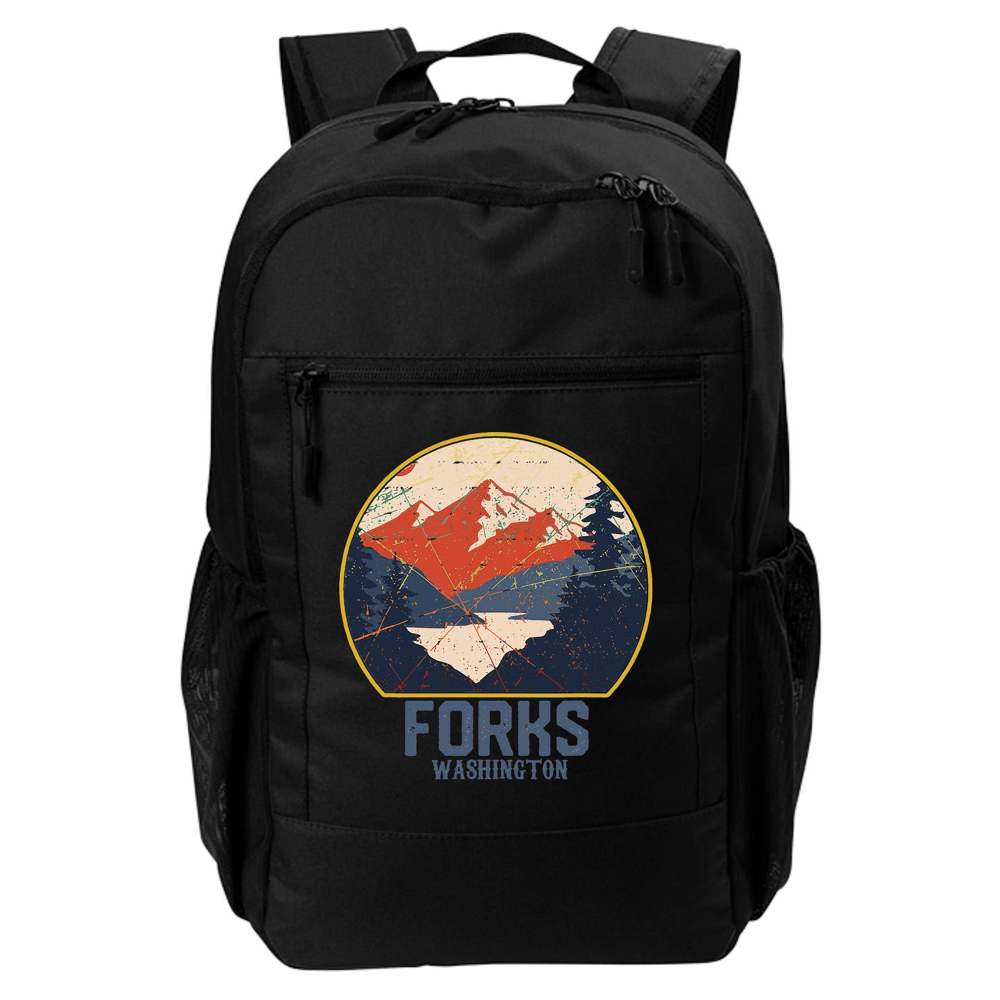 Vintage Forks Washington WA Mountains Hike Hiking Souvenir Backpack