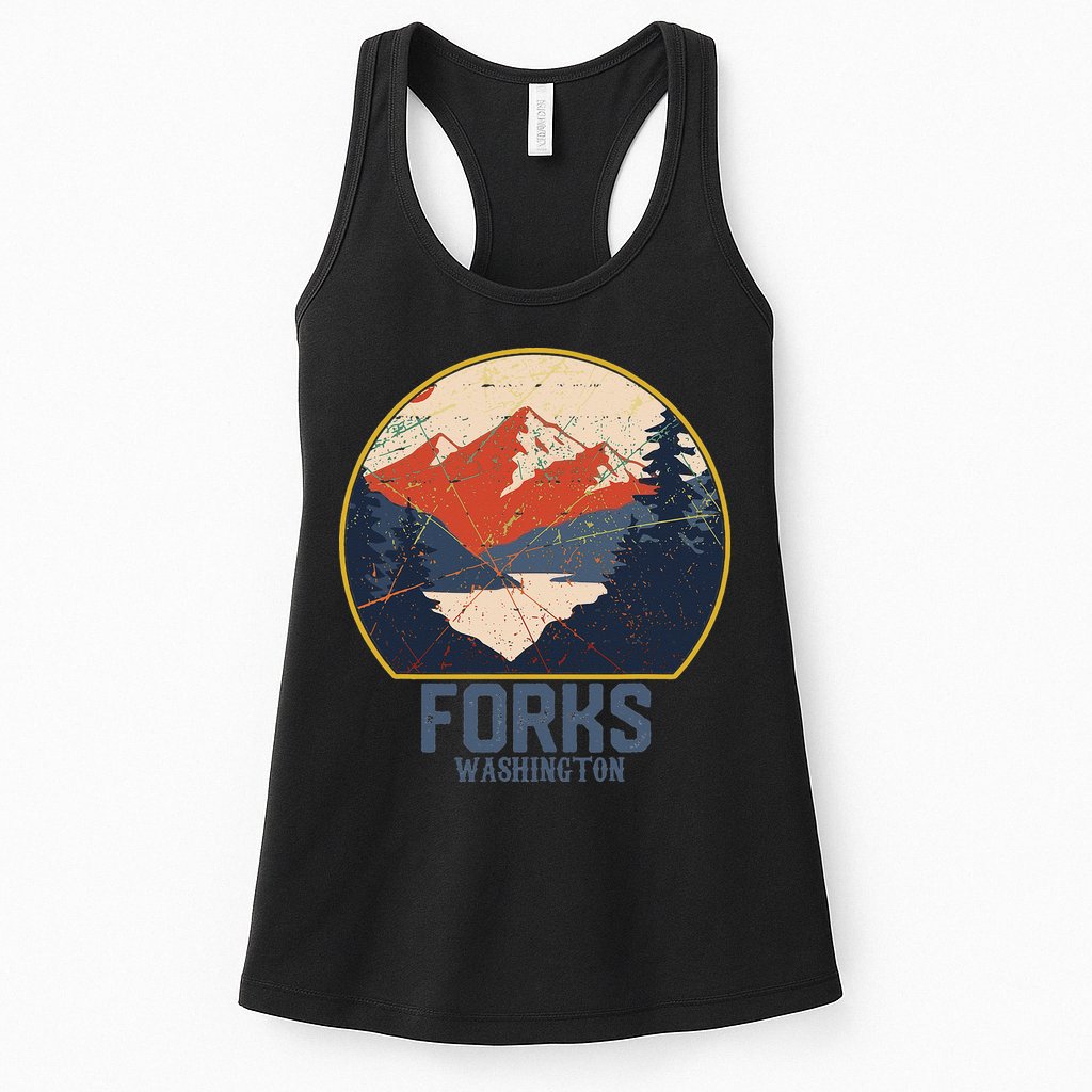Vintage Forks Washington WA Mountains Hike Hiking Souvenir Womens Tank Top