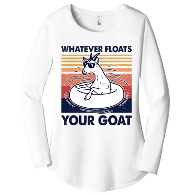 Vintage Funny Whatever Floats Your Goat Goats Mom Farming Women's Perfect Tri Tunic Long Sleeve Shirt