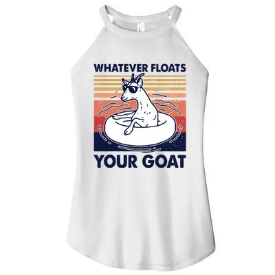 Vintage Funny Whatever Floats Your Goat Goats Mom Farming Women’s Perfect Tri Rocker Tank