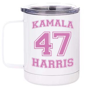 Varsity First Woman President Harris 2024 Kamala Harris 47 12 oz Stainless Steel Tumbler Cup