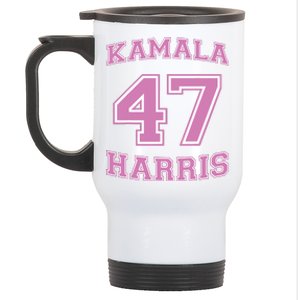 Varsity First Woman President Harris 2024 Kamala Harris 47 Stainless Steel Travel Mug