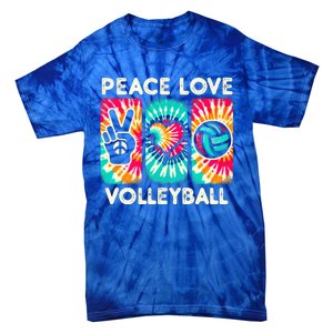 Volleyball For Wo Peace Love Volleyball  Tie-Dye T-Shirt