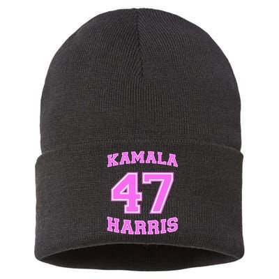 Varsity First Woman President Harris 2024 Kamala Harris 47 Sustainable Knit Beanie