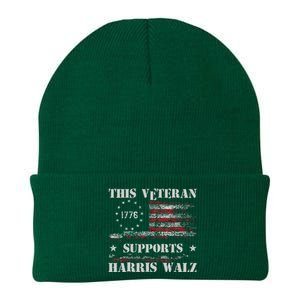 Veterans For Walz 2024 Election Knit Cap Winter Beanie