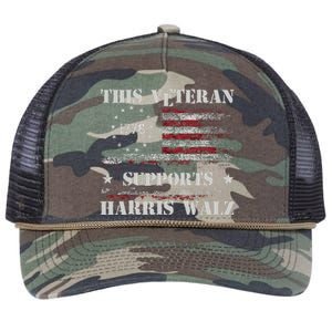 Veterans For Walz 2024 Election Retro Rope Trucker Hat Cap