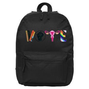 Vote Feminist Women's Rights Femi Book Symbol 16 in Basic Backpack