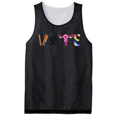 Vote Feminist Women's Rights Femi Book Symbol Mesh Reversible Basketball Jersey Tank