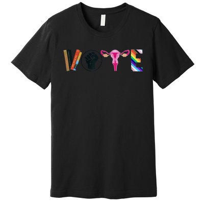 Vote Feminist Women's Rights Femi Book Symbol Premium T-Shirt