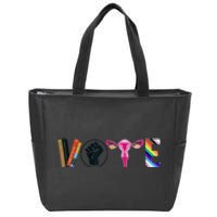 Vote Feminist Women's Rights Femi Book Symbol Zip Tote Bag