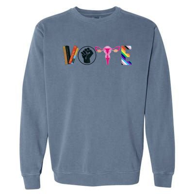 Vote Feminist Women's Rights Femi Book Symbol Garment-Dyed Sweatshirt