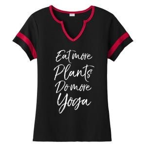 Vegan Fitness Workout Gift Cute Eat More Plants Do More Yoga Great Gift Ladies Halftime Notch Neck Tee