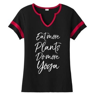 Vegan Fitness Workout Gift Cute Eat More Plants Do More Yoga Great Gift Ladies Halftime Notch Neck Tee