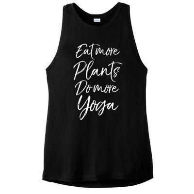 Vegan Fitness Workout Gift Cute Eat More Plants Do More Yoga Great Gift Ladies PosiCharge Tri-Blend Wicking Tank