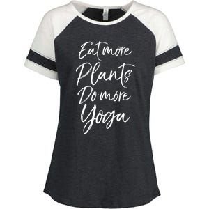 Vegan Fitness Workout Gift Cute Eat More Plants Do More Yoga Great Gift Enza Ladies Jersey Colorblock Tee