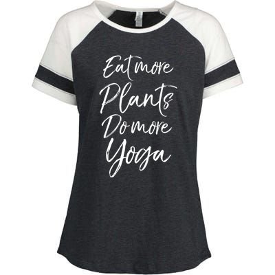 Vegan Fitness Workout Gift Cute Eat More Plants Do More Yoga Great Gift Enza Ladies Jersey Colorblock Tee