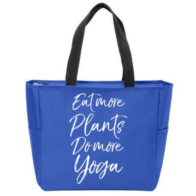 Vegan Fitness Workout Gift Cute Eat More Plants Do More Yoga Great Gift Zip Tote Bag