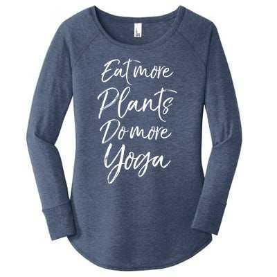 Vegan Fitness Workout Gift Cute Eat More Plants Do More Yoga Great Gift Women's Perfect Tri Tunic Long Sleeve Shirt