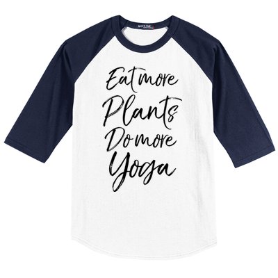 Vegan Fitness Workout Gift Cute Eat More Plants Do More Yoga Great Gift Baseball Sleeve Shirt