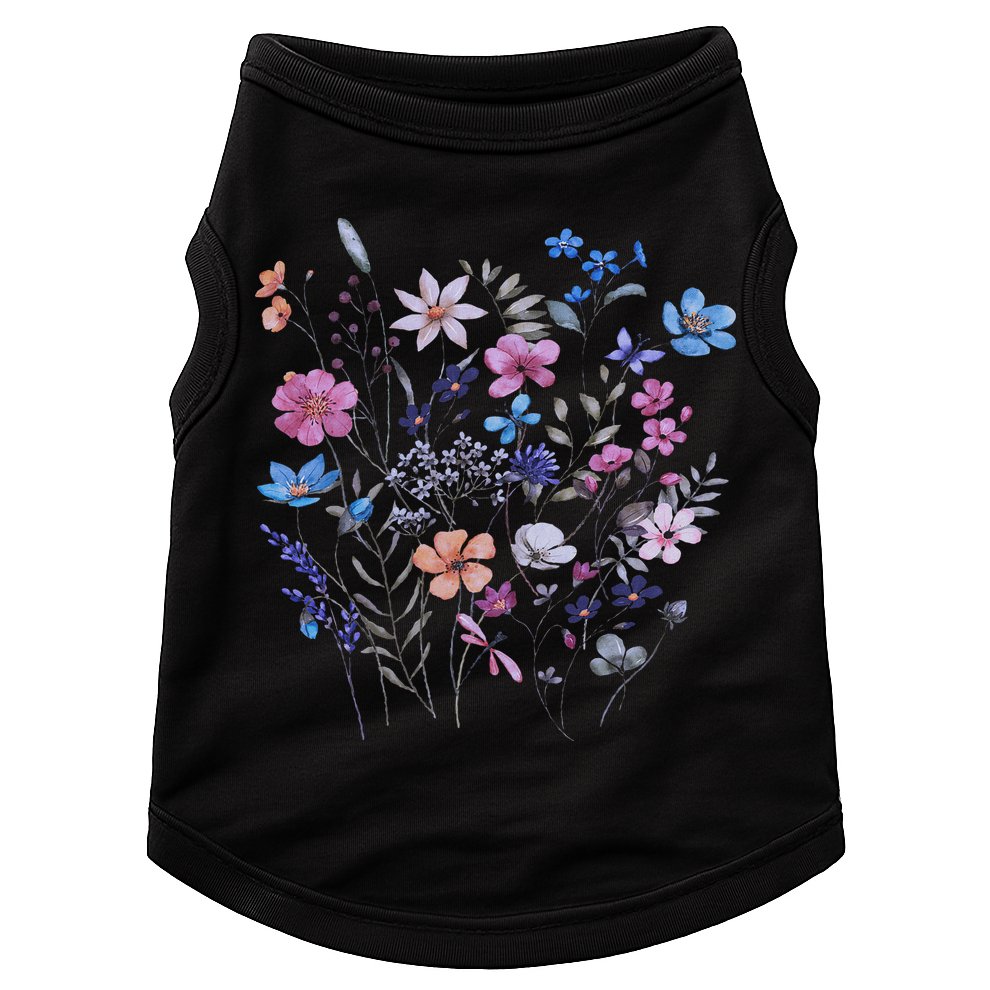 Vintage Flowers Women Wildflower Floral Gardening Doggie Tank