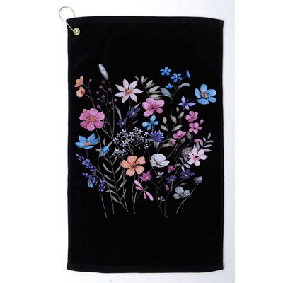 Vintage Flowers Women Wildflower Floral Gardening Golf Towel