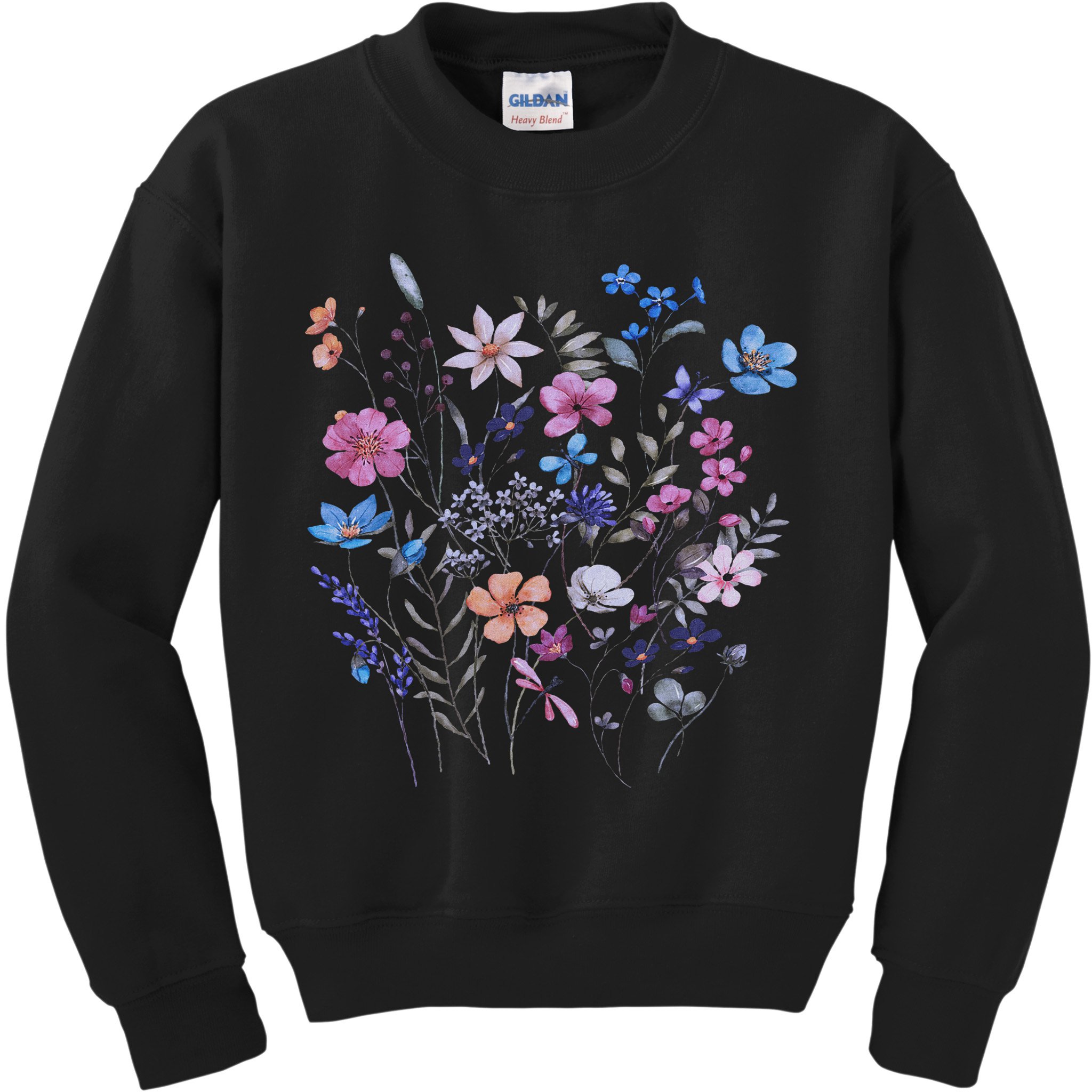 Vintage Flowers Women Wildflower Floral Gardening Kids Sweatshirt