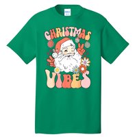 Vintage Funny Xmas Groovy Santa Claus Christmas Vibes Gift Tall T-Shirt