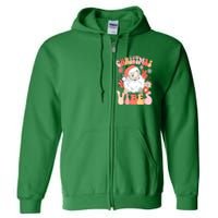 Vintage Funny Xmas Groovy Santa Claus Christmas Vibes Gift Full Zip Hoodie