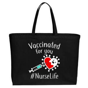 Vaccinated For You #NurseLife Cotton Canvas Jumbo Tote